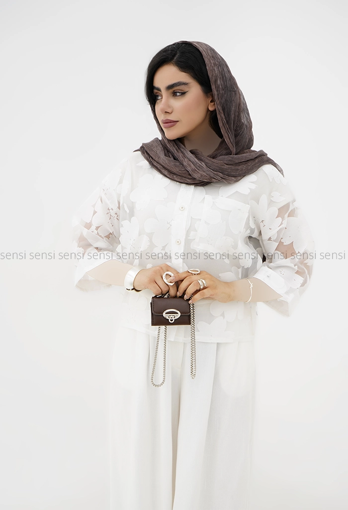 شومیز شیشه ای گلدار کد1006086